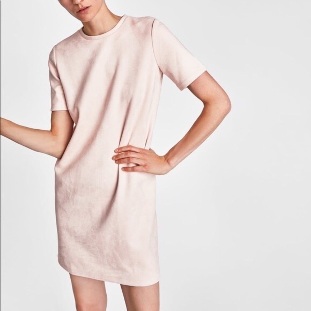 New with tags Zara blush pink suede shift dress. Cute just not my style.